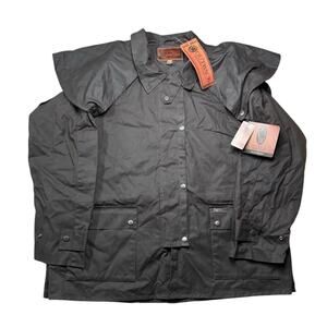 Men Outback Trading Company Bush Ranger Wax Oilskin Jacket STYLE 5008 Brown